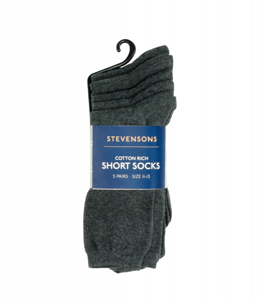 CHARCOAL 5 PACK ANKLE SOCKS Image