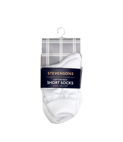 WHITE 2 PACK GIRLS SUMMER SOCKS Image