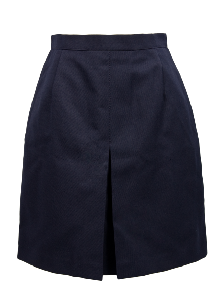 NAVY CENTRAL INVERT PLEAT SKIRT - Stevensons