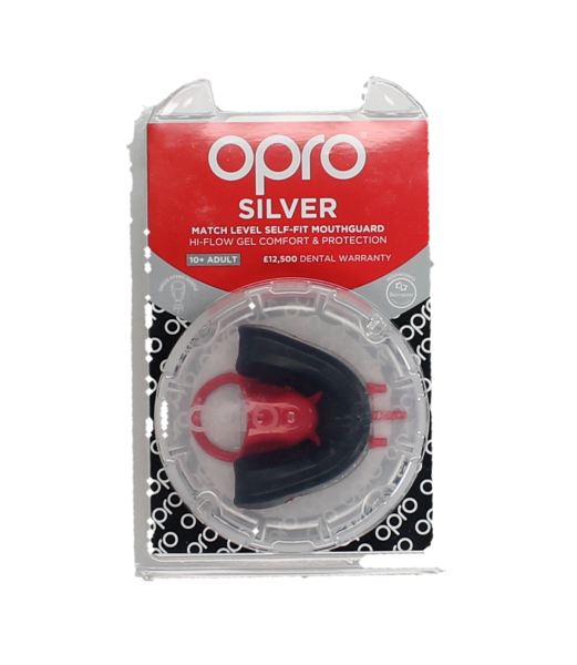 BLACK OPRO MOUTH GUARD SILVER Image