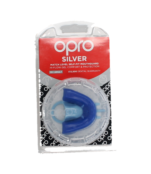 NAVY OPRO MOUTH GUARD SILVER Image